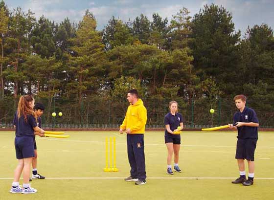 Children at cricket practice