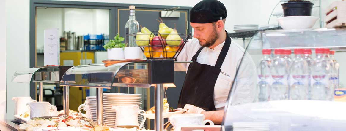 chef serving food