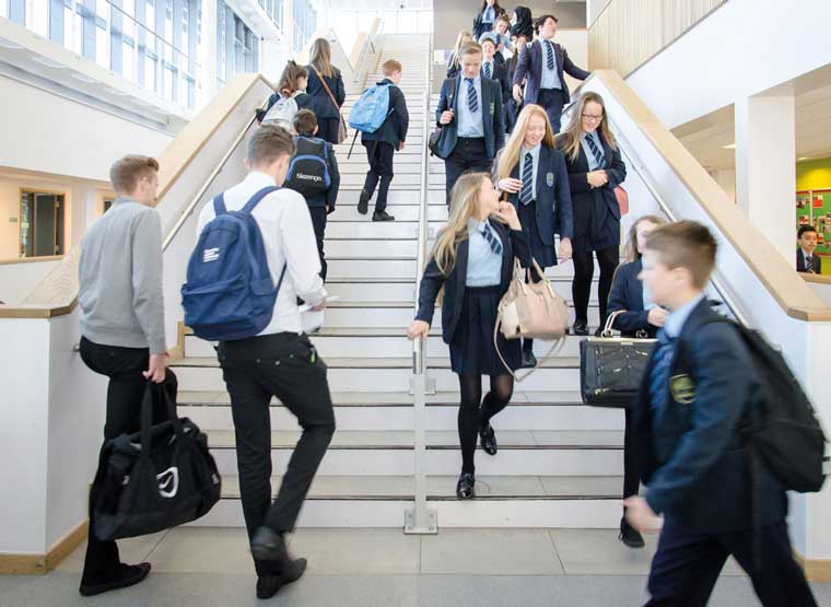 Students on stairs