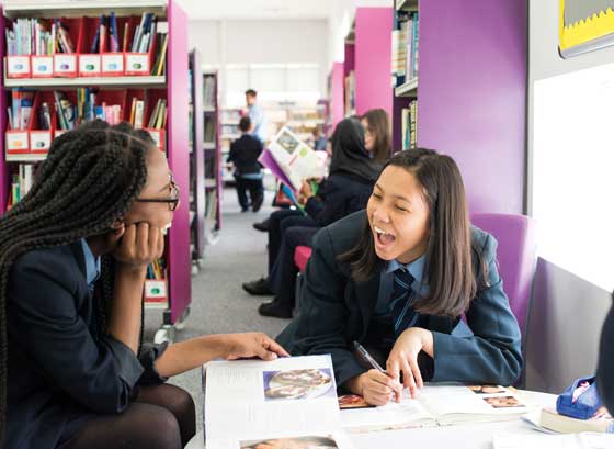 Girls in the library